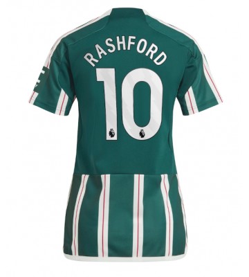 Manchester United Marcus Rashford #10 Koszulka Wyjazdowych Kobiety 2023-24 Krótki Rękaw
